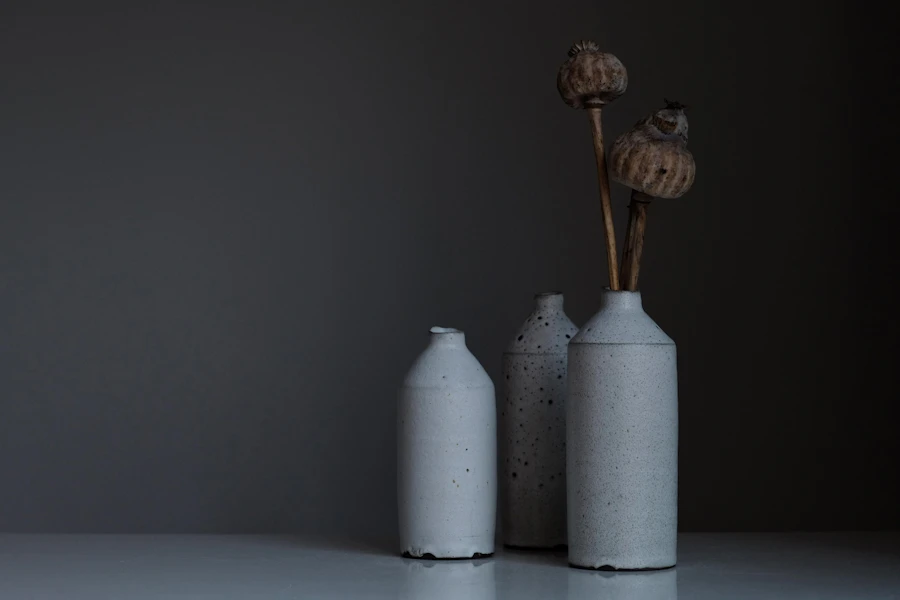 Speckled handmade ceramic vases