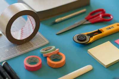 Craft tools and coloured tape